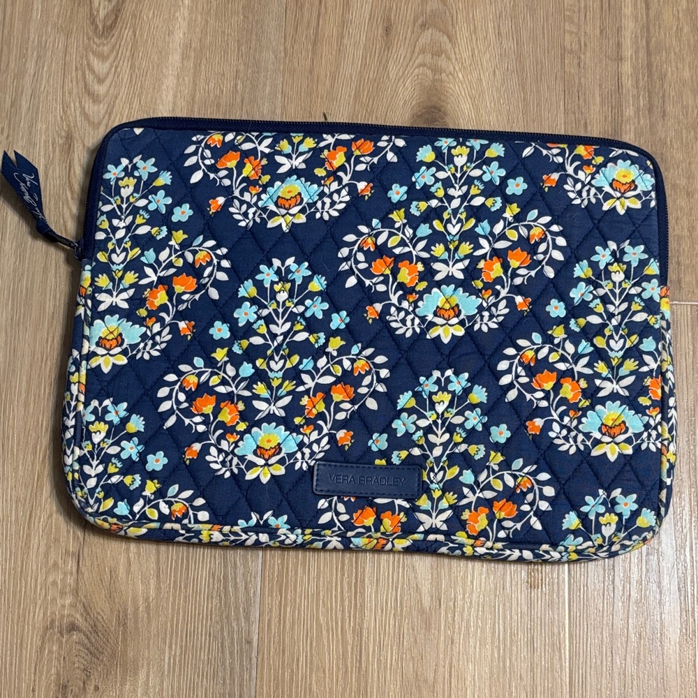 Vera Bradley Navy Floral Laptop Sleeve